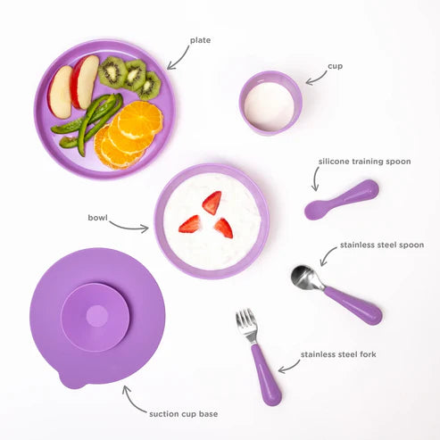 Ubbi - Feeding Set - Plate,Bowl,Cup,Cutlery,Sunction Cup