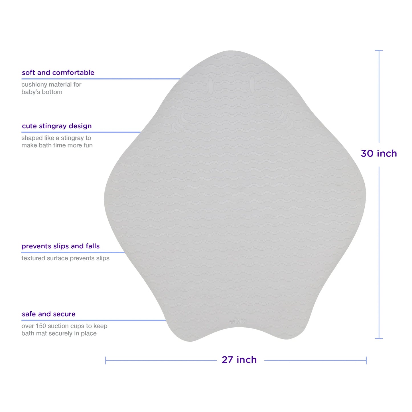 Ubbi - Bath Mat - Stingray - Bath Time