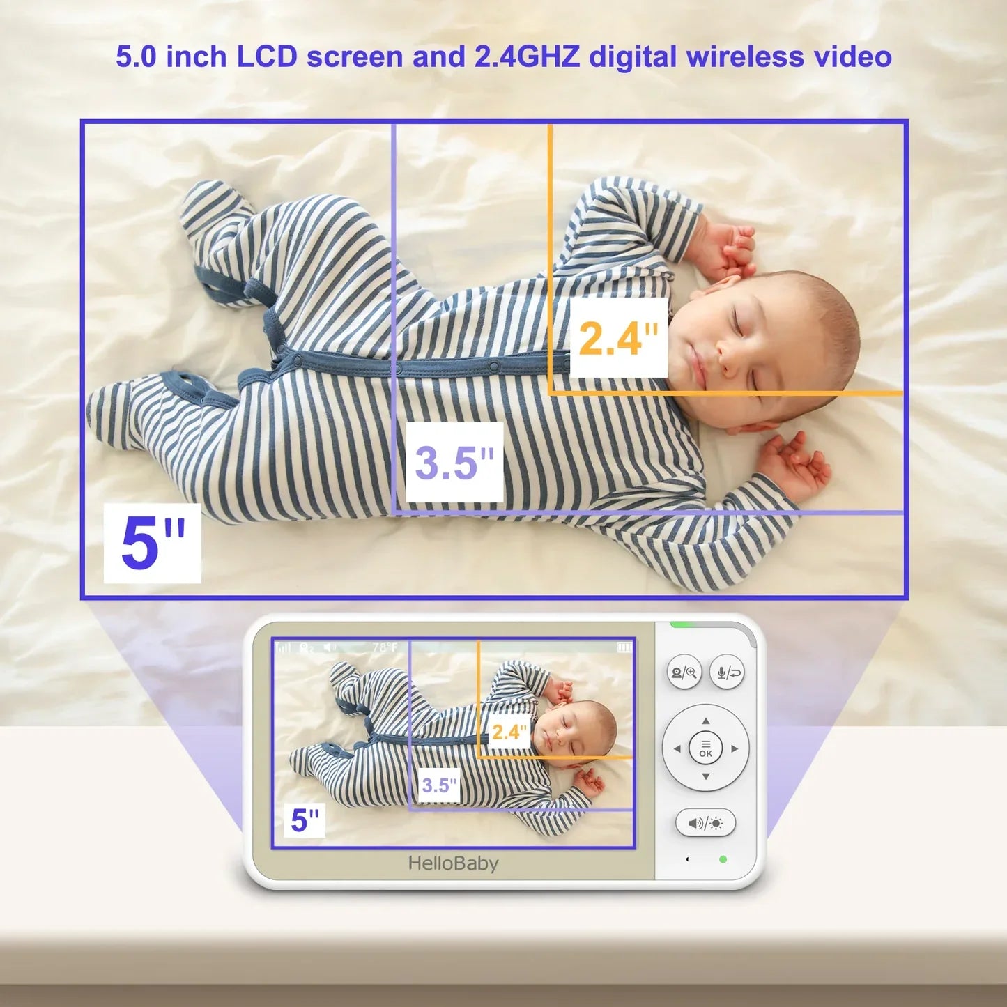 Hello Baby - 5inch Video Baby - Monitor