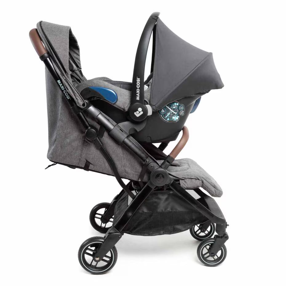 Maxi-Cosi - Eva 3 Bundle - Travel System Stroller - Cabriofix i-size Car Seat - Cabriofix i-size Base - Select Grey