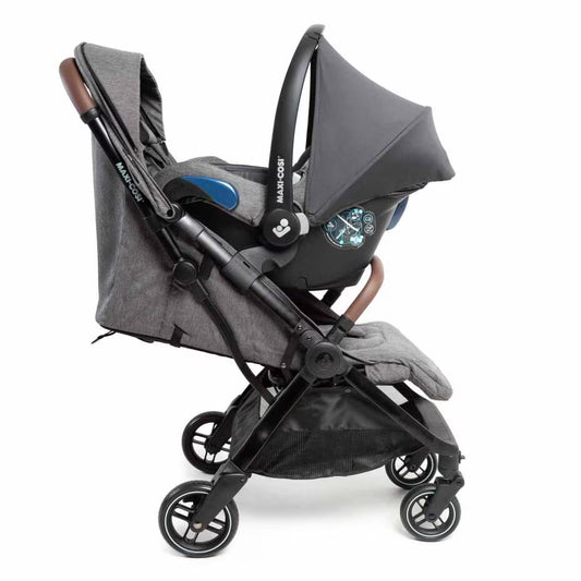 Maxi-Cosi - Eva 3 Bundle - Travel System Stroller - Cabriofix i-size Car Seat - Cabriofix i-size Base - Select Grey
