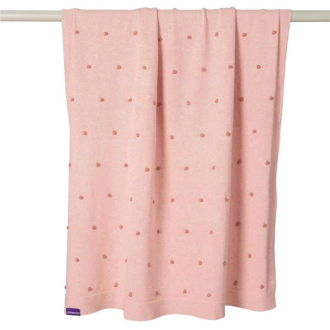 Clevamama - Knitted Pom Pom Baby Blanket -