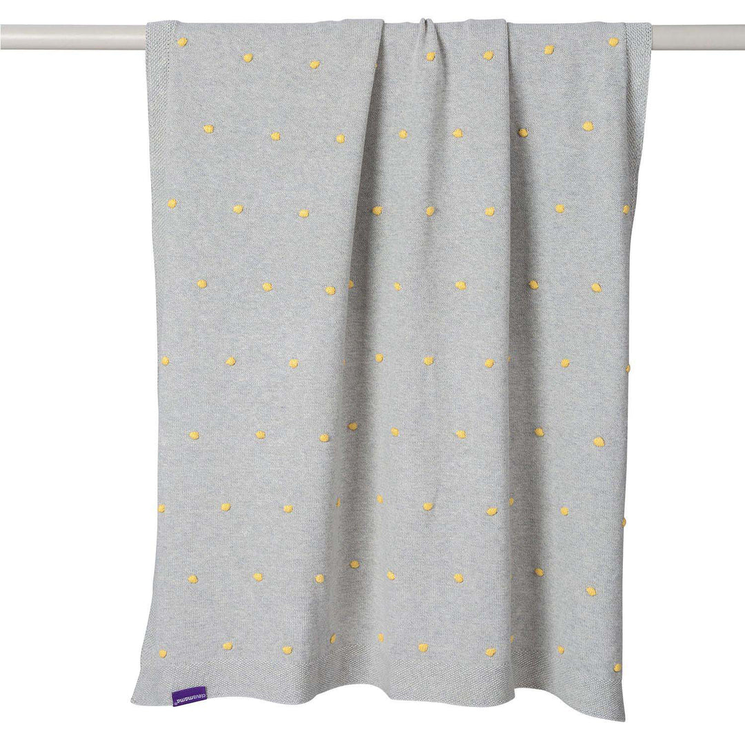 Clevamama - Knitted Pom Pom Baby Blanket -