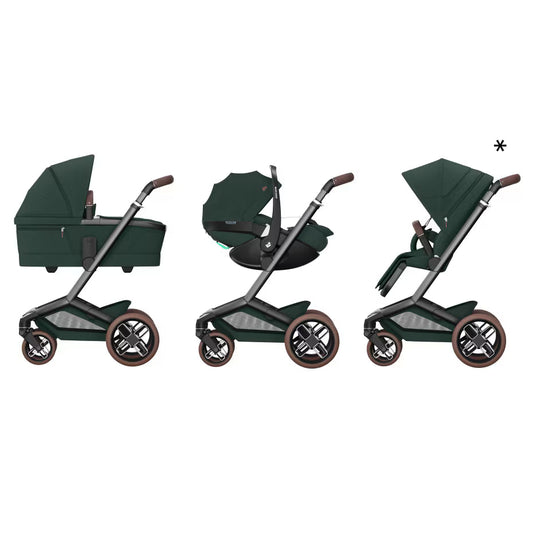 FAME - TWILLIC GREEN 4 Piece Bundle

Fame Stroller.
Carrycot.
CabrioFix i-Size Car Seat.
CabrioFix i-Size Base.