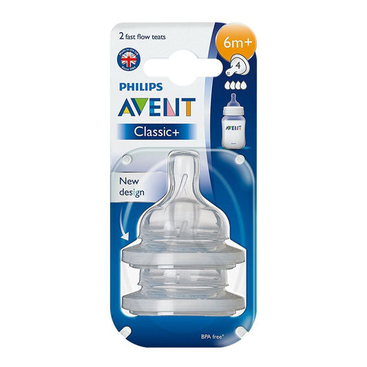 AVENT 2 CLASSIC+ TEATS FAST FLOW 4 HOLES - 6M+
