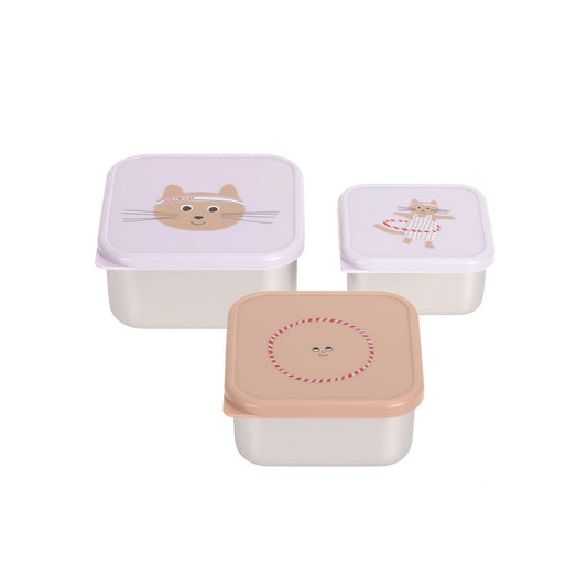 Lassig - Snackbox Stainless Steel 3pcs - Tiny Team