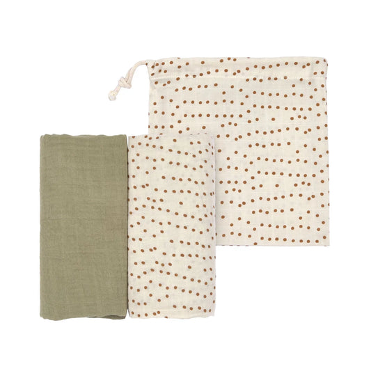 Lassig - Swaddle & Burp Blanket 2pcs - L -