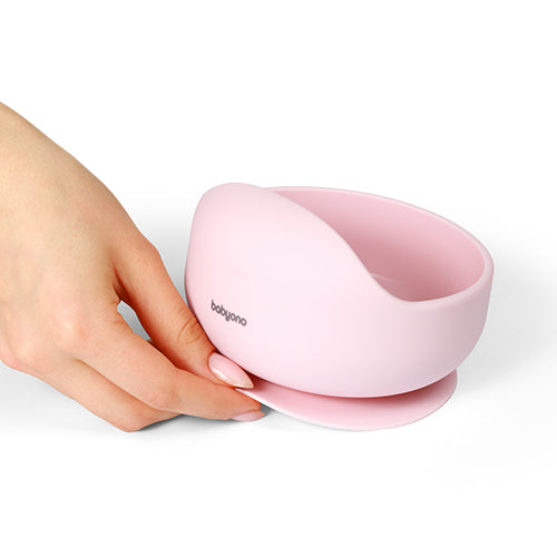 BabyOno - Silicone Suction Bowl - Light Pink