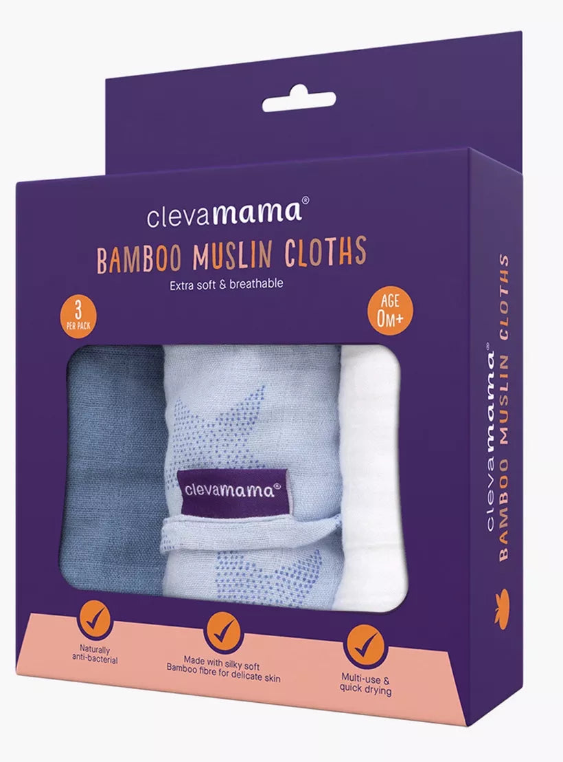 Clevamama - Muslin Cloth Set 3pcs -