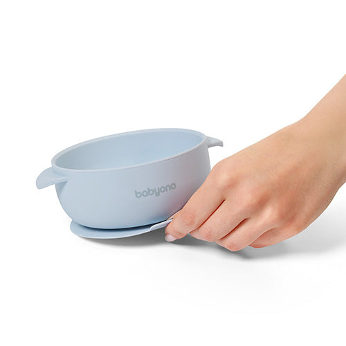BabyOno - Silicone Suction Bowl - Light Blue