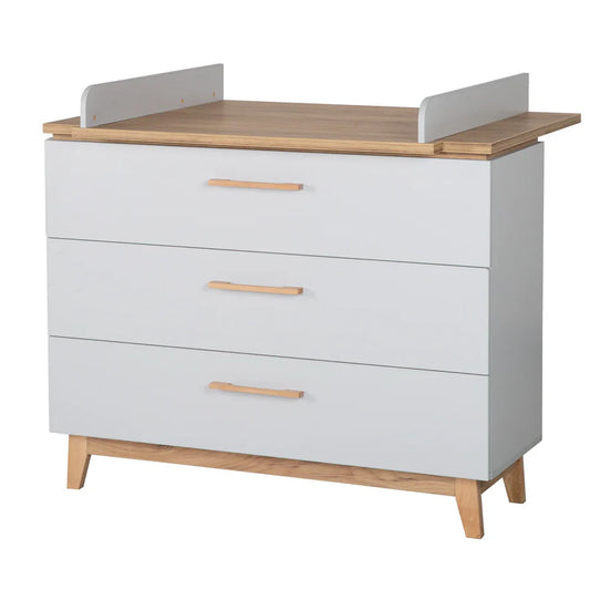 Faktum - Flip Chest - 3 Drawers Nursery Dresser - White-Oak