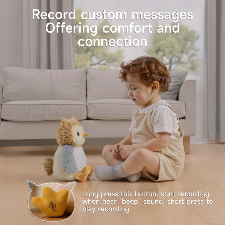 Tumama Kids - Interactive Plush Owl Toy - "Kiss Me,Hug Me"