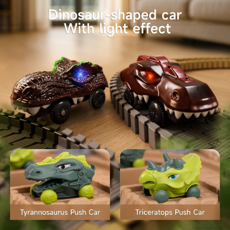 Tumama Kids - Dinosaur Themed 360 Car Race - Track With Storage Box