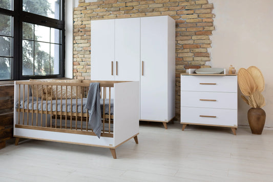 Faktum - Flip XL Wardrobe - Lar Nursery Storage - Soft Close Doors - White&Oak