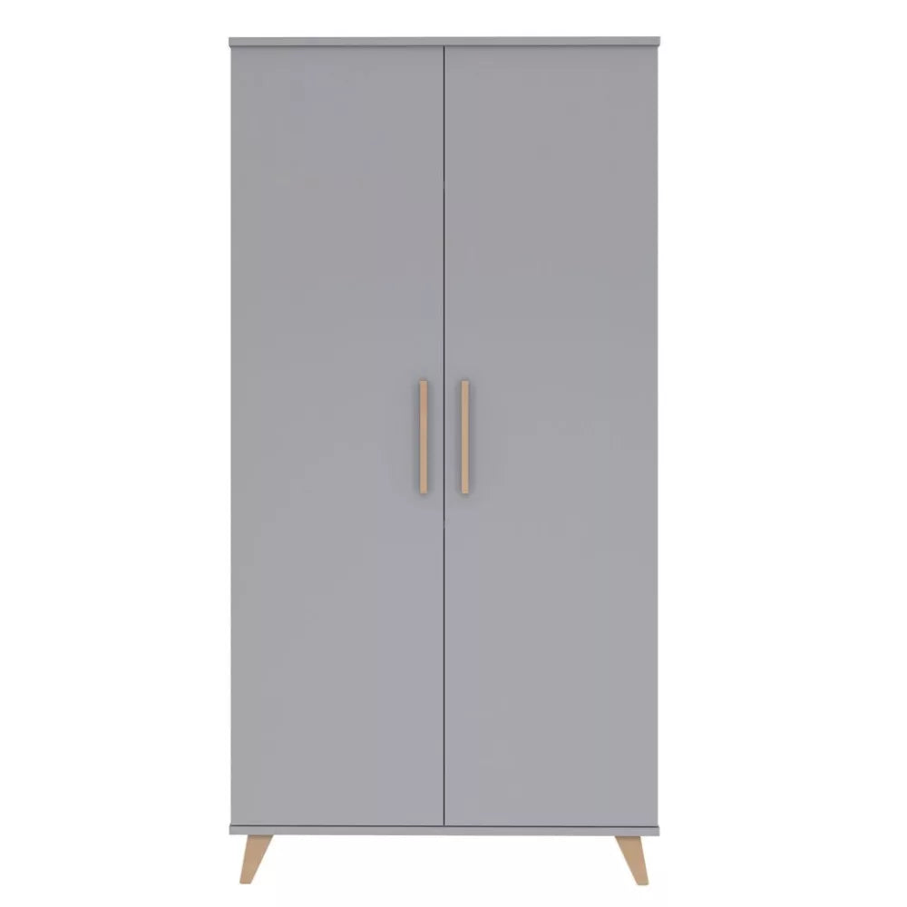 Faktum Flip Baby Wardrobe Spacious 2-Door - Nursery Storage Cabinet - Grey