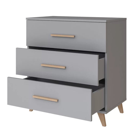 Faktum - Flip baby Dresser With Changing Table Option - 3 Drawer Nursery Chest - Grey