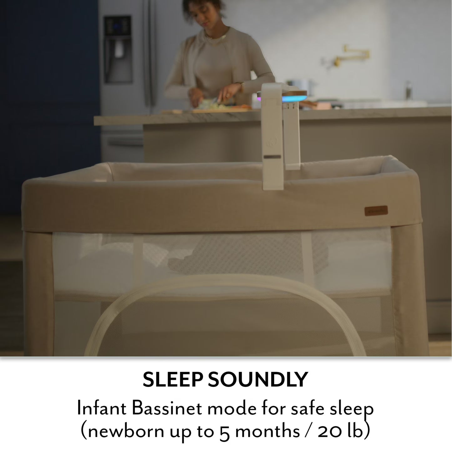Evenflo - Eris One-Hand Playard - Bassinet And Sensor Soothe Technology