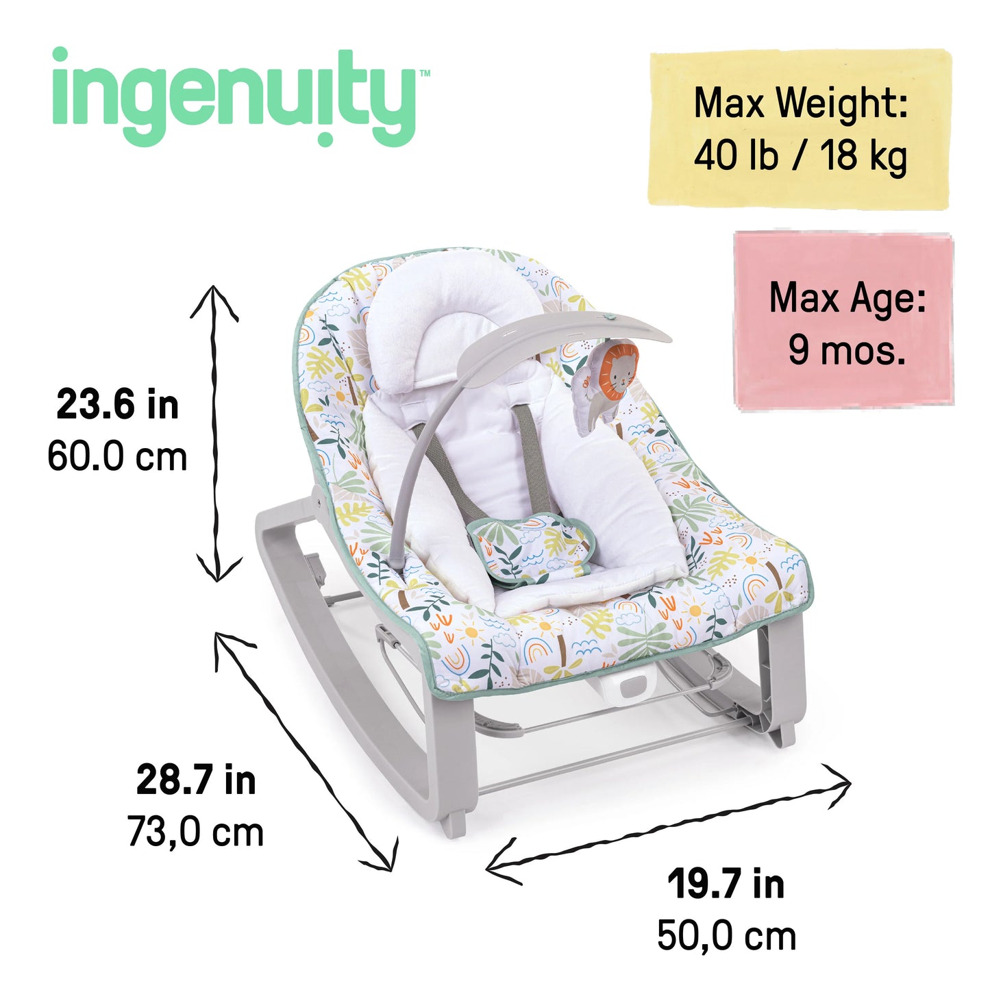 Kids2 - Ingenuity Keep Cozy 3 in 1 Rocker - Madi