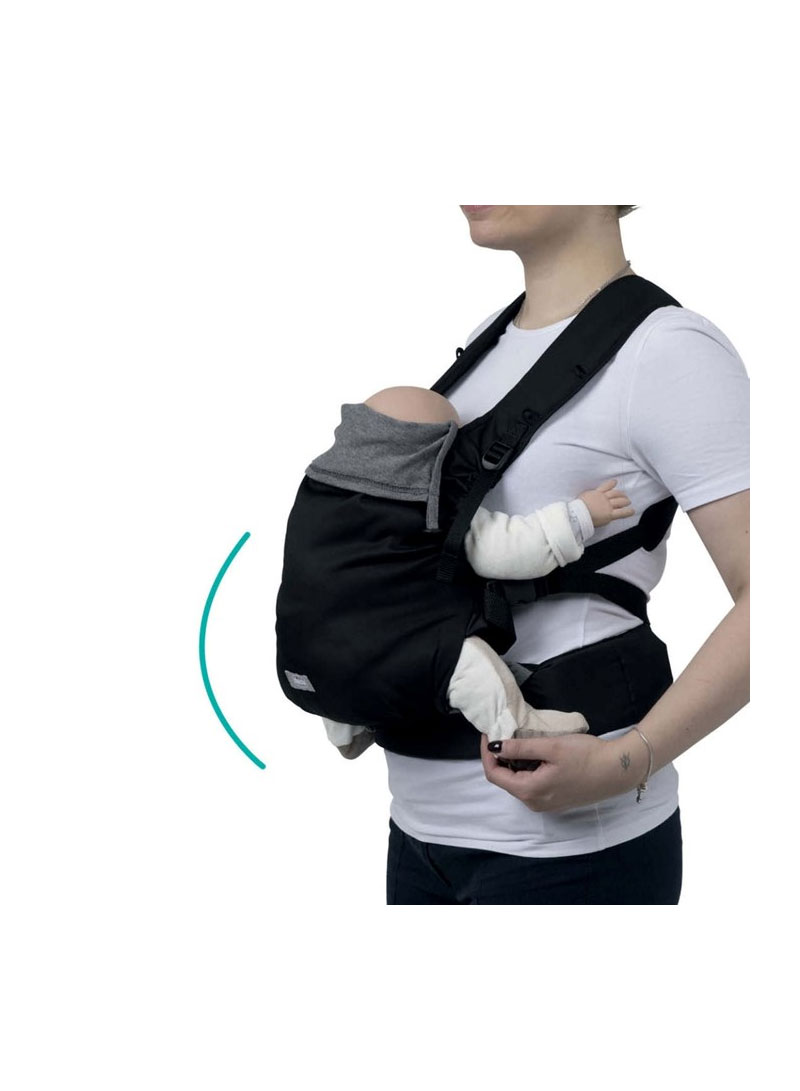 SKIN FIT CARRIER -BLACK- WITH NECK SUPPORT & PROTECTIVE HOOD