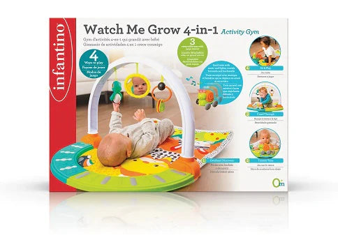 Infantino WATCH ME GROW 3-IN-1 ACTIVITY GYM with 3 removable toys