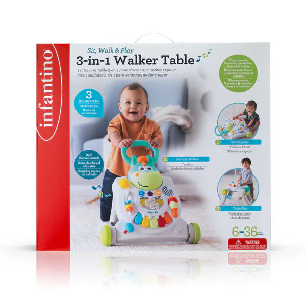 Infantino 3 IN 1 SIT, WALK & PLAY ACTIVITY TABLE WALKER™