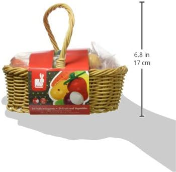 Janod - 24pcs Fruits And Vegetables Basket