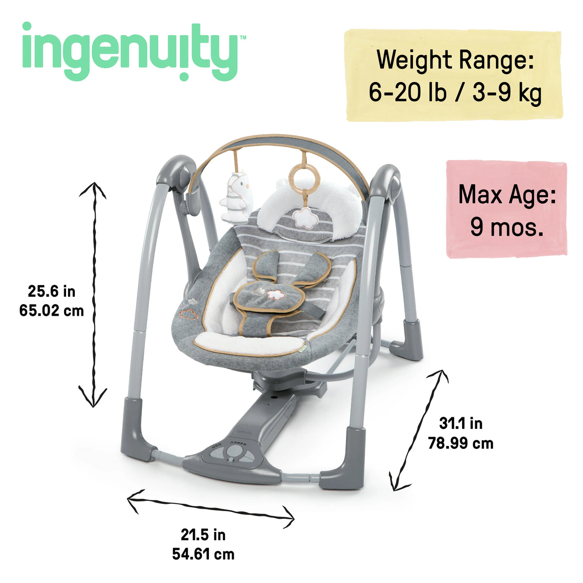 Kids2 - BTQ  Swing And Go Portable - Teddy