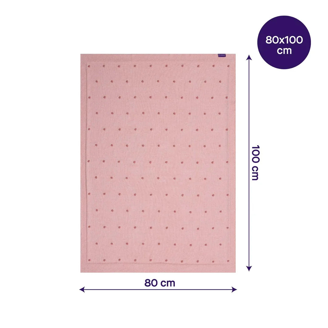 Clevamama - Knitted Pom Pom Baby Blanket -