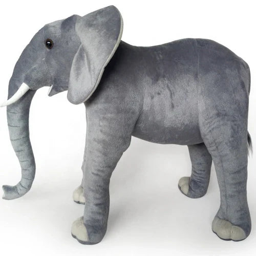 Simulation Elephant Plush Toy Grey Soft Room Décor