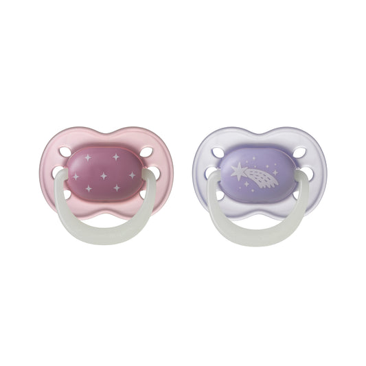 Tommee Tippee - Night Silicone Soother - (0-6m) - 2pack - ASST - NEW!!
