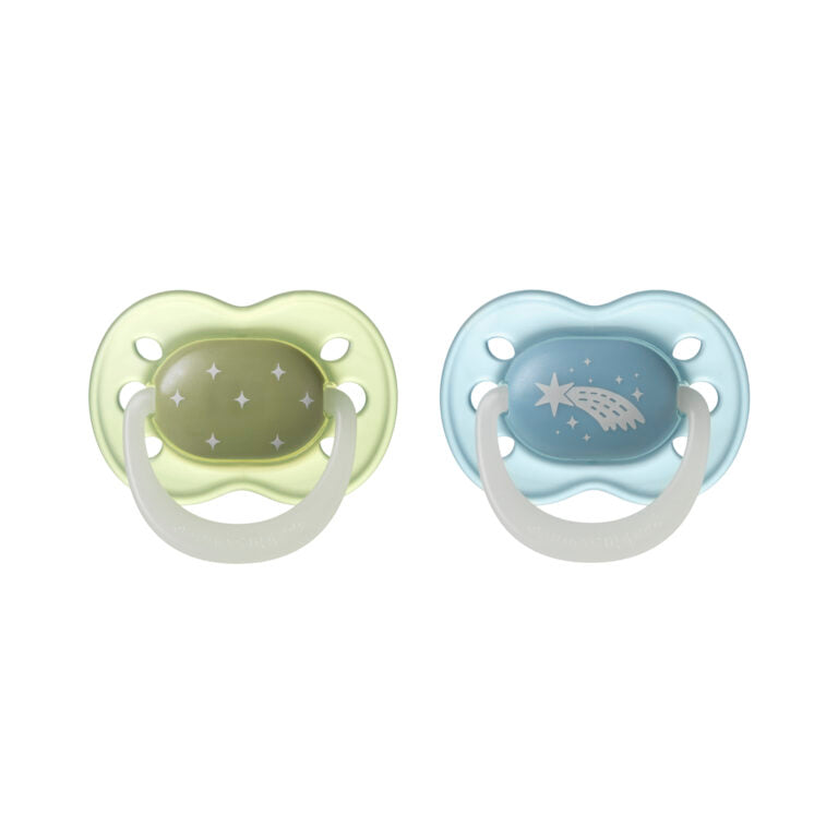 Tommee Tippee - Night Silicone Soother - (0-6m) - 2pack - ASST - NEW!!