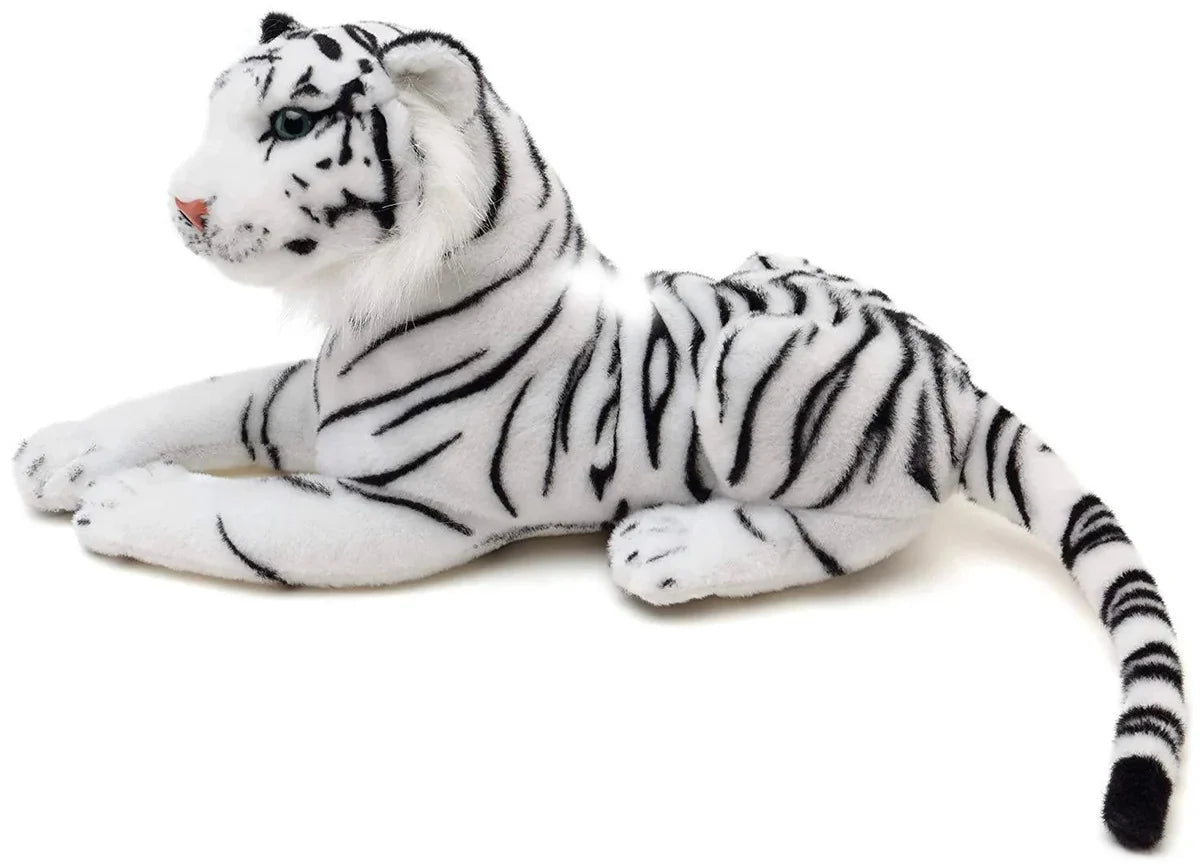 Tiger Plush Toy Black & White Soft Stuffed Animal