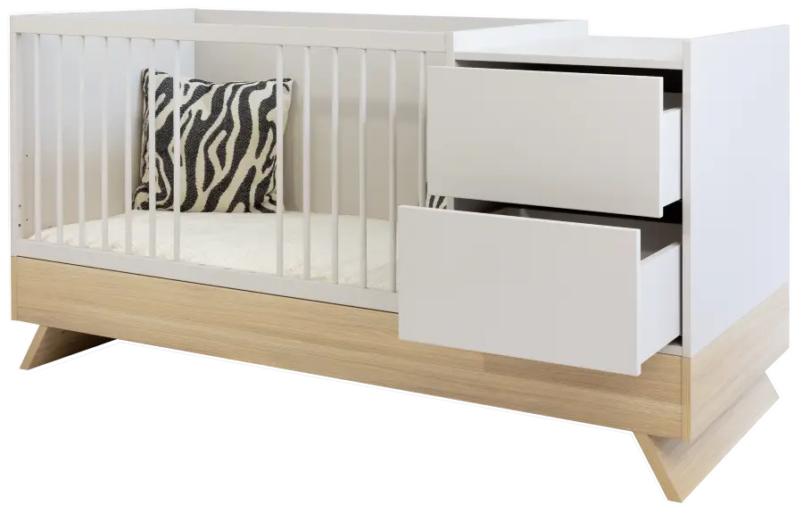 Faktum - Sienna 3in1 Multi Bed - Baby Cot With Changing Dresser & Junior Bed - Cashmere