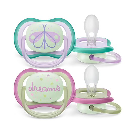 AVENT 2 ULTRA AIR NIGHT TIME SOOTHER 0-6 - GIRL