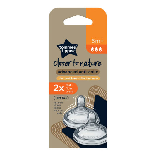 (TOMMEE TIPPEE)CTN ANTI-COLIC FAST TEATS 2PCS