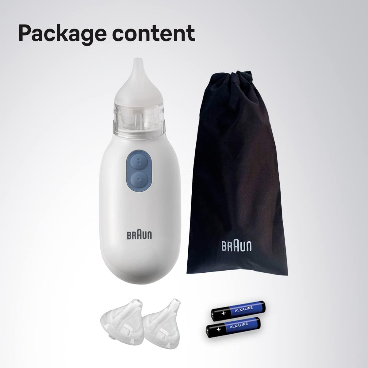 Braun - BNA 100 Electric Nasal Aspirator - 2 Tips - 2 Suction Levels