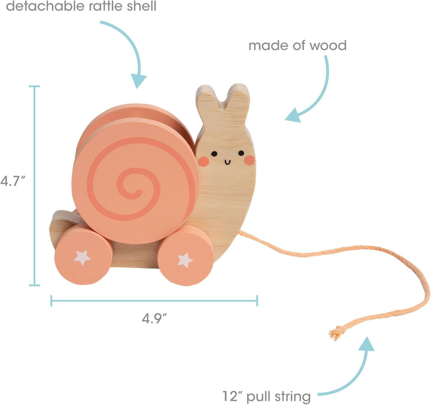 Pearhead - Snail Wooden Pull Toy
