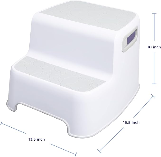 Ubbi - 2 Step Stool - white&Gray - Bath Time
