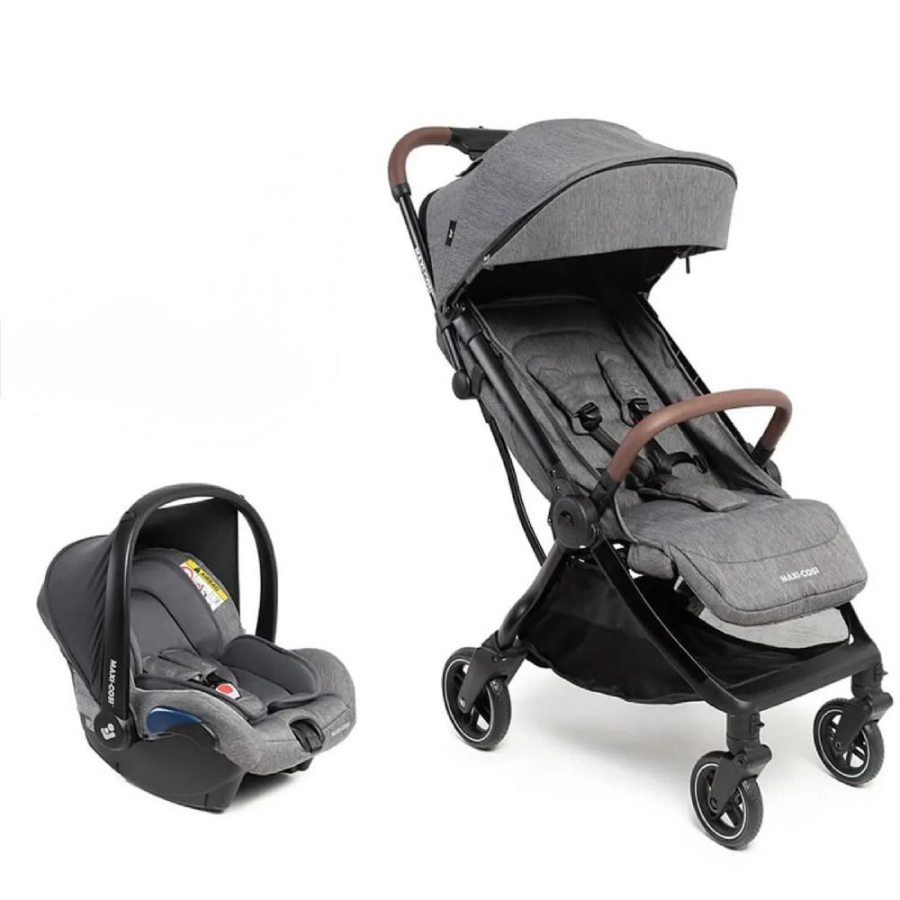 Maxi-Cosi - Eva 3 Bundle - Travel System Stroller - Cabriofix i-size Car Seat - Cabriofix i-size Base - Select Grey