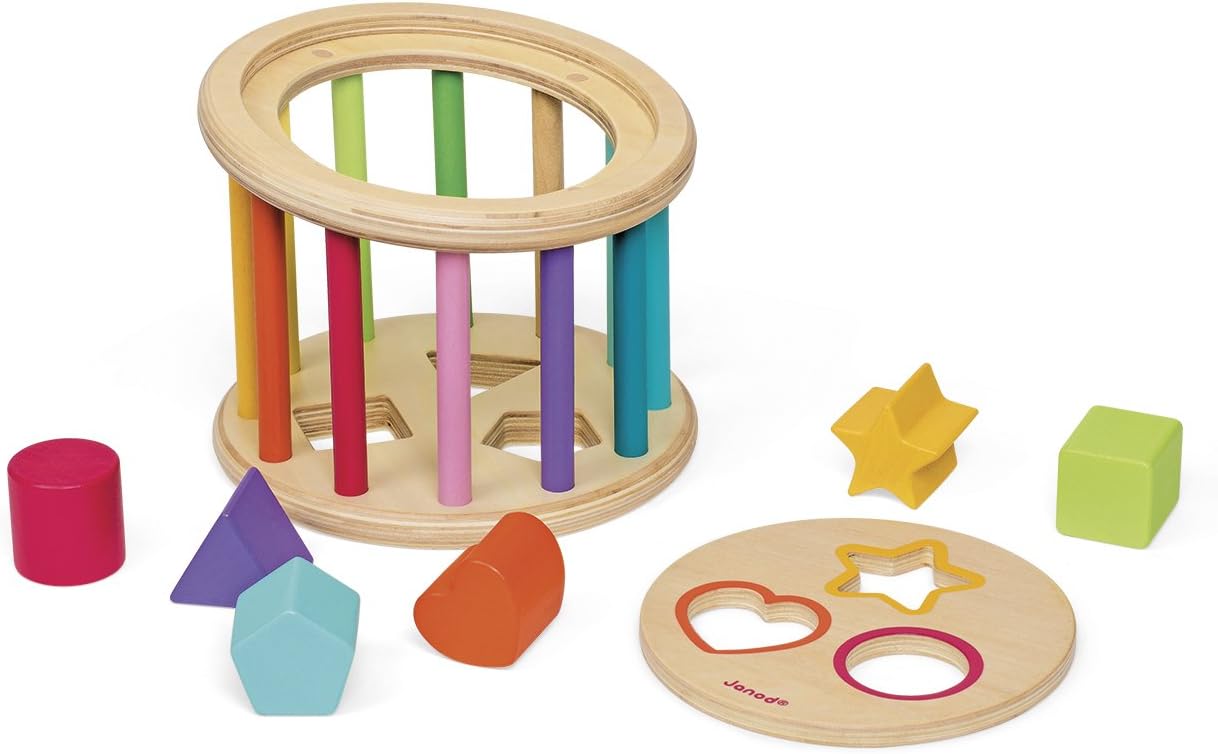 Janod - I wood Shape - Sorter Drum - Wooden