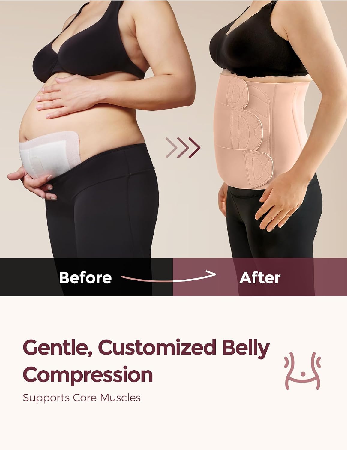 Momcozy - Ergowrap Pink (L) Postpartum Belly Band - Oyster
