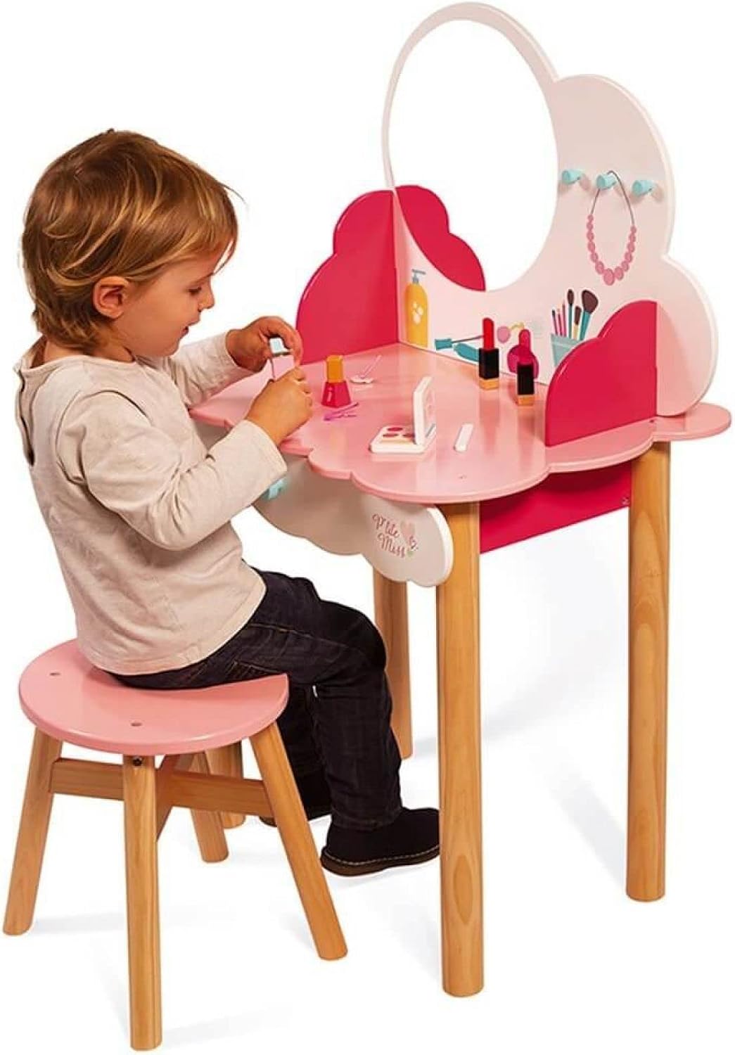 Janod - P'tite Miss Wooden Dressing Table - Pink