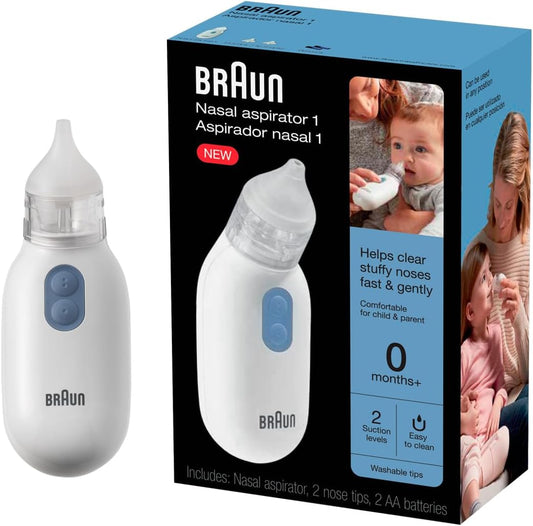 Braun - BNA 100 Electric Nasal Aspirator - 2 Tips - 2 Suction Levels