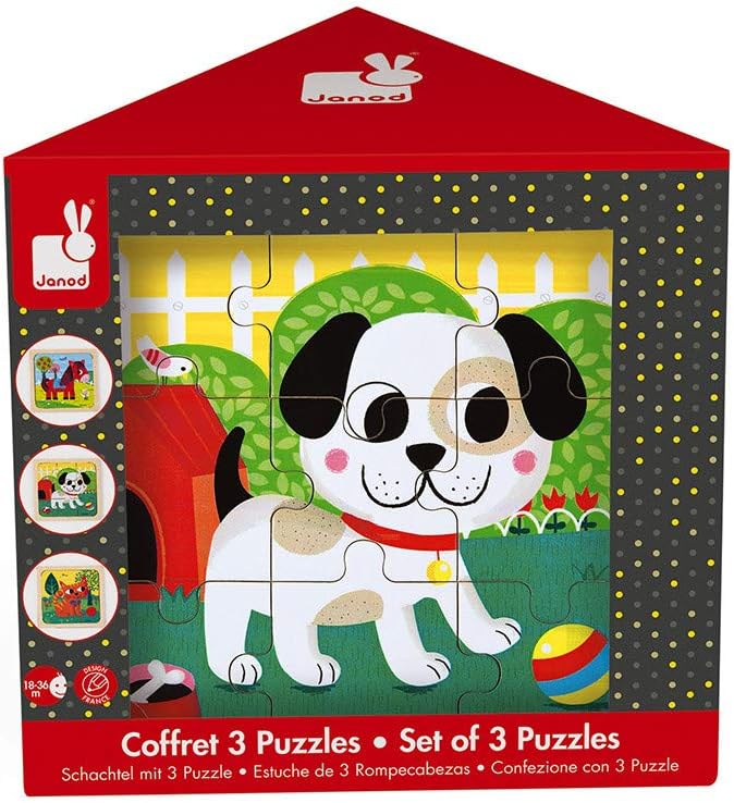Janod Set of 3 Puzzles Tornado Titus Felix 9