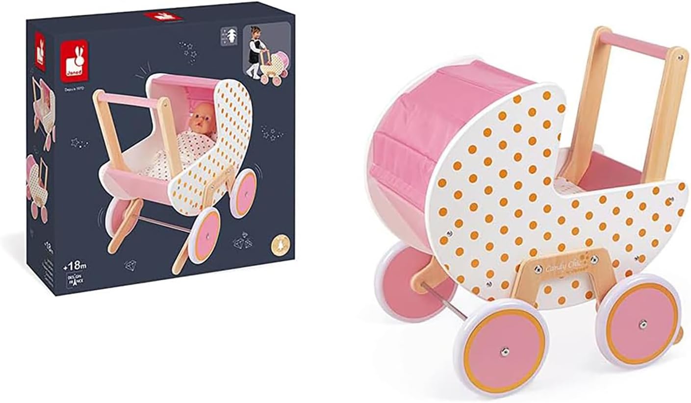 Janod - Candy Chic Doll's Pram