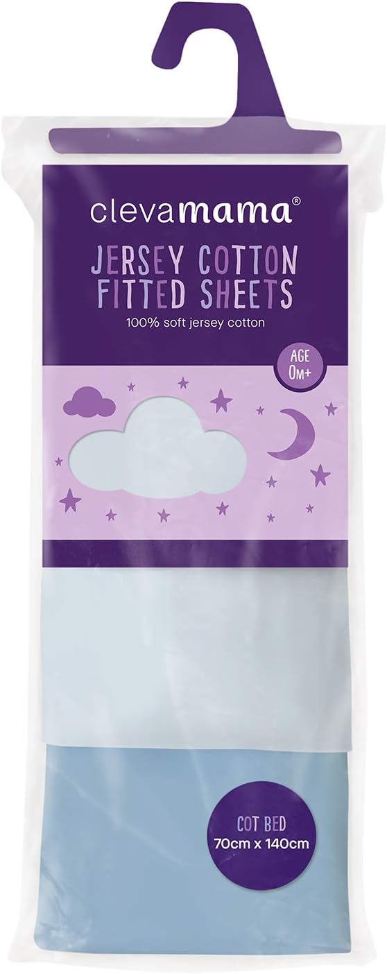Clevamama - Fitted Sheets 2pcs - 60*120cm - Blue