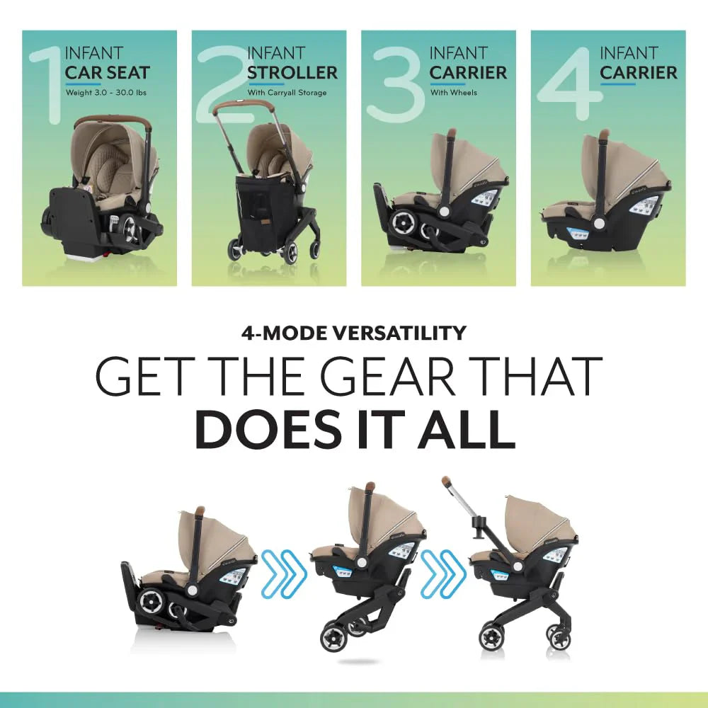 EVENFLO SHYFT DUALRIDE CARSEAT + STROLLER CHAMPAGNE