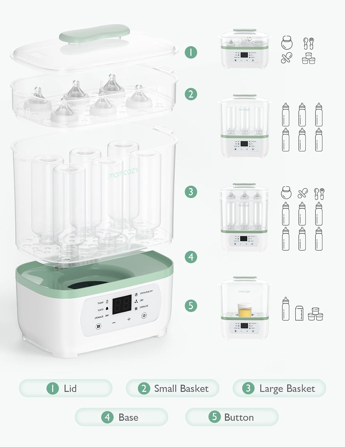 Momcozy - Bottle 8in1 Steriliser And Dryer -