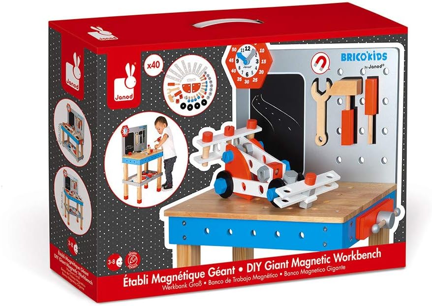 Janod - Brico' Kids Diy Giant - Magnetic Wooden Table