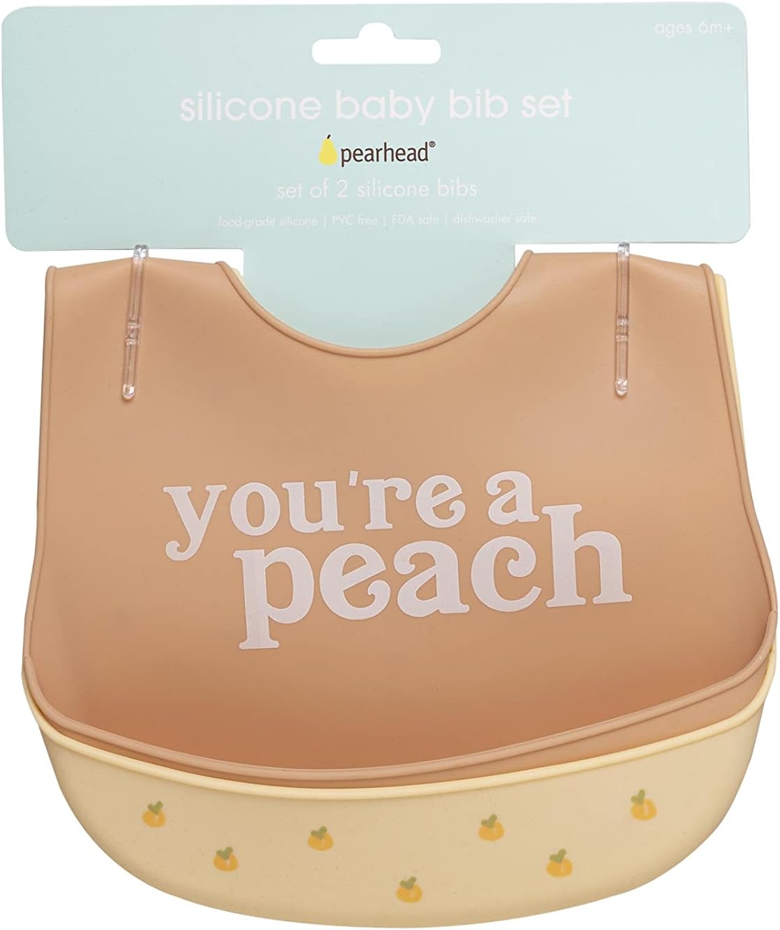 Pearhead - Silicone Bib Set Of 2 - You're A Peach
